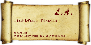 Lichtfusz Alexia névjegykártya